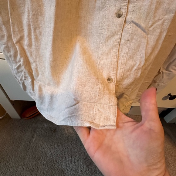Old Navy utility button-down linen NWT top size XXL tall - Picture 3 of 6
